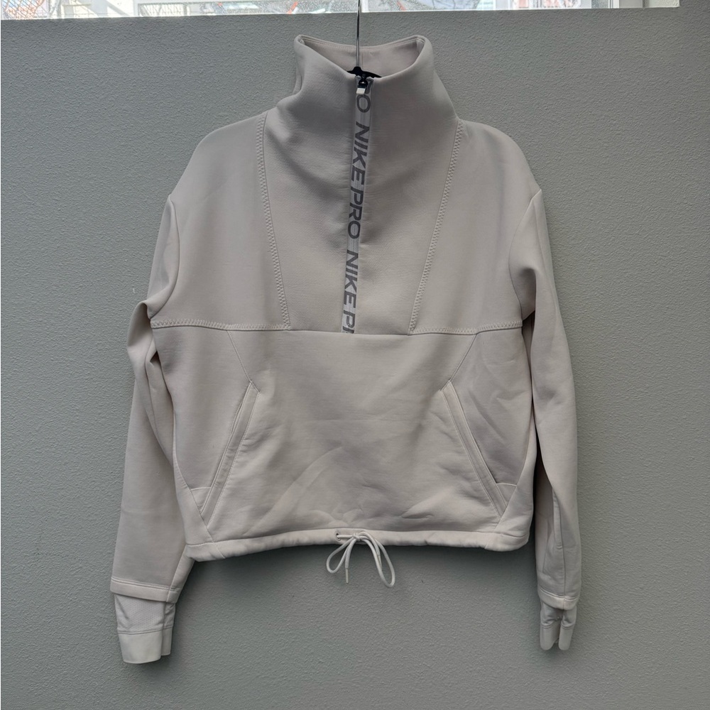 Nike Women's Funnel Neck Half Zip, Ivory, M